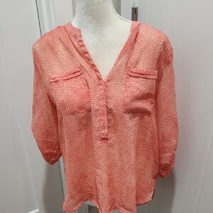 Apt. 9 Coral Patterned Blouse